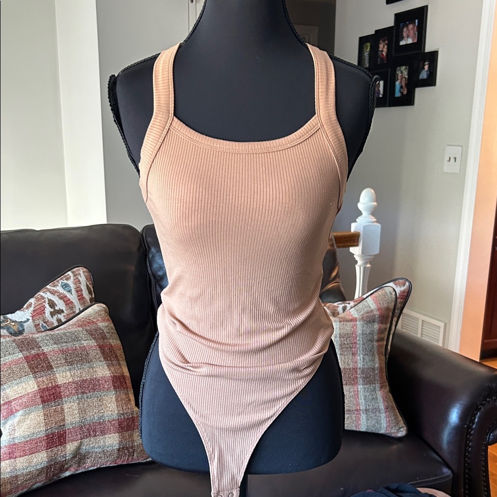 Forever 21 Nude Ribbed Bodysuit